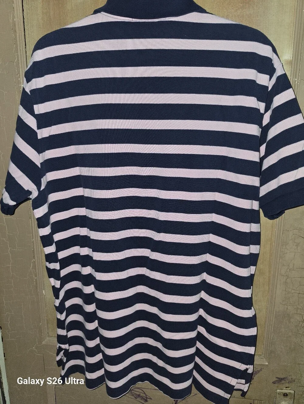 Ralph Lauren Navy & Light Pink Striped Polo Shirt